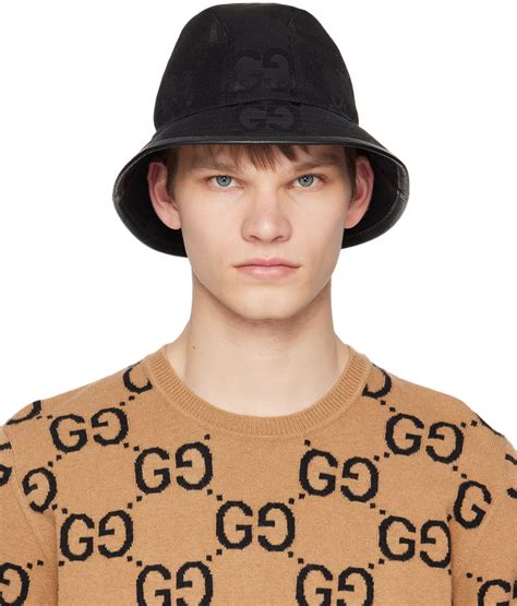 bonnet gucci homme noir|authentic Gucci bucket hat.